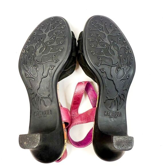 Macanna Italy Pink & Black Leather Heels - Size 5.5 - Vintage Chic! - Picture 5 of 9